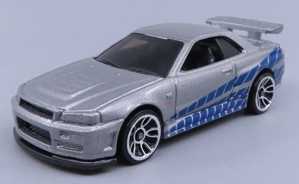 Hot Wheels Nissan Skyline GT-R R34 Silver Fast & Furious 1:64 Diecast Car Loose